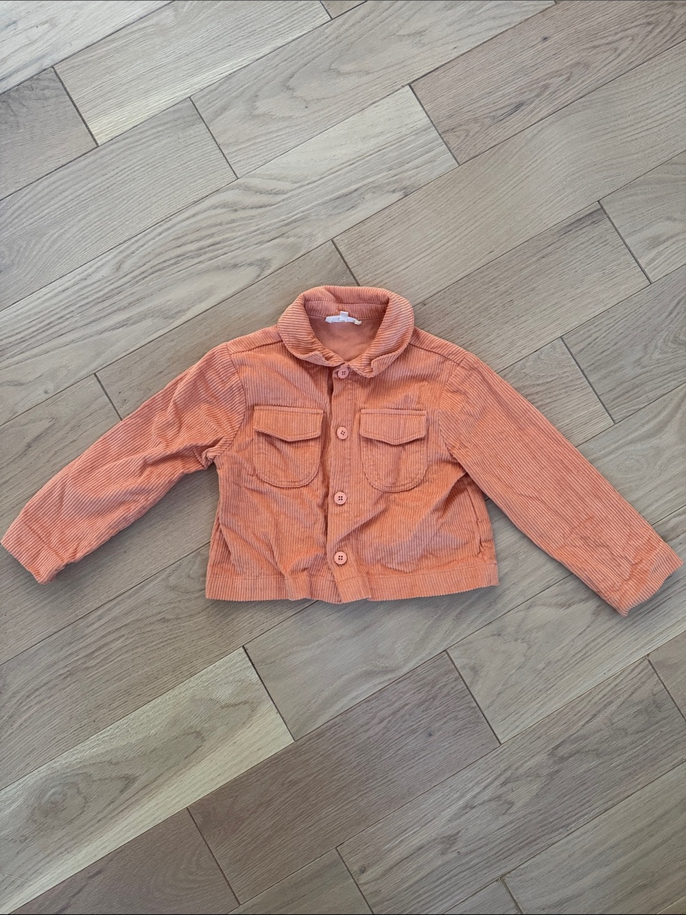 The Sunday Collective Orange Corduroy Button-Up Jacket